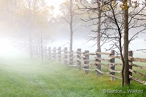 Fence In Fog_P1180530.jpg - Photographed near Jasper, Ontario, Canada.